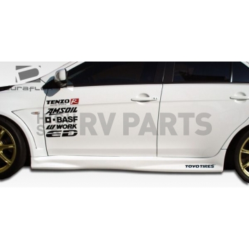 Extreme Dimensions Side Skirt - Primered Fiberglass Reinforced Plastic Black Set of 2 - 104639-8