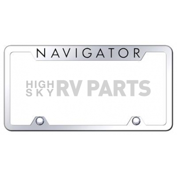 Automotive Gold License Plate Frame - Silver Stainless Steel - TFNAVEC