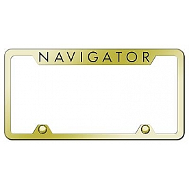 Automotive Gold License Plate Frame - Gold Stainless Steel - TFNAVEG