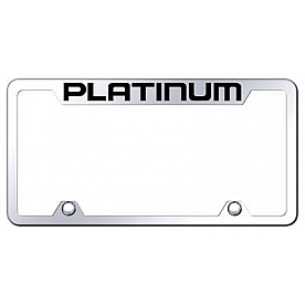 Automotive Gold License Plate Frame - Silver Stainless Steel - TFPLTEC