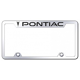 Automotive Gold License Plate Frame - Silver Stainless Steel - TFPONEC