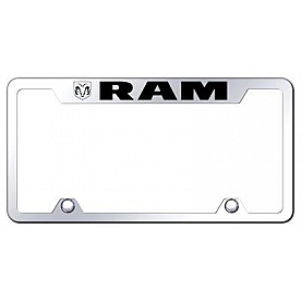 Automotive Gold License Plate Frame - Silver Stainless Steel - TFRAMEC