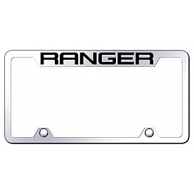 Automotive Gold License Plate Frame - Silver Stainless Steel - TFRNGEC