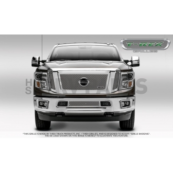 T-Rex Truck Products Grille Insert - Mesh Rectangular Polished Stainless Steel - 54785-1
