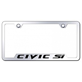 Automotive Gold License Plate Frame - Silver Stainless Steel - GFCSIEC