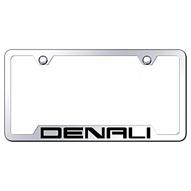 Automotive Gold License Plate Frame - Silver Stainless Steel - GFDENEC