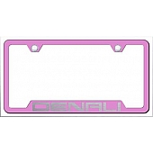 Automotive Gold License Plate Frame - Pink Stainless Steel - GFDENEP