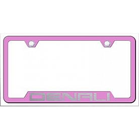 Automotive Gold License Plate Frame - Pink Stainless Steel - GFDENEP