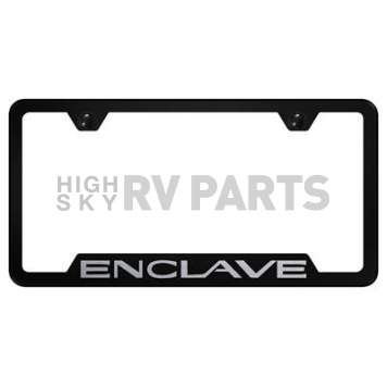 Automotive Gold License Plate Frame - Black Stainless Steel - GFENCEB