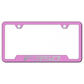 Automotive Gold License Plate Frame - Pink Stainless Steel - GFF35EP