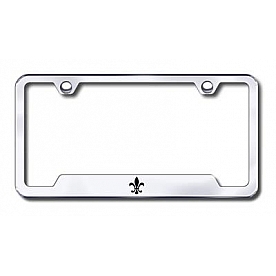 Automotive Gold License Plate Frame - Silver Stainless Steel - GFFDLEC