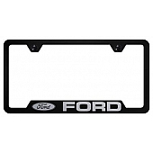 Automotive Gold License Plate Frame - Black Stainless Steel - GFFOREB