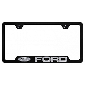 Automotive Gold License Plate Frame - Black Stainless Steel - GFFOREB