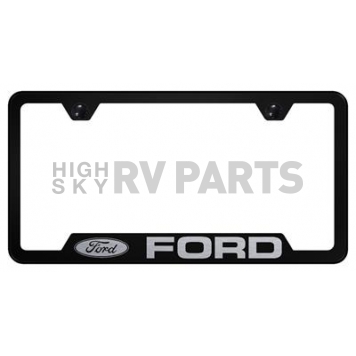 Automotive Gold License Plate Frame - Black Stainless Steel - GFFOREB