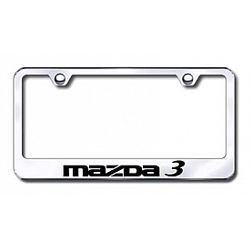 Automotive Gold License Plate Frame - Silver Stainless Steel - LFMZ3EC