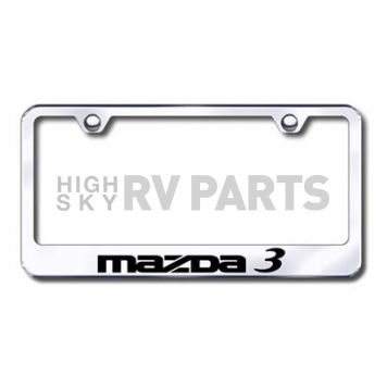 Automotive Gold License Plate Frame - Silver Stainless Steel - LFMZ3EC
