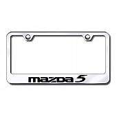 Automotive Gold License Plate Frame - Silver Stainless Steel - LFMZ5EC