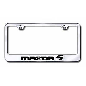 Automotive Gold License Plate Frame - Silver Stainless Steel - LFMZ5EC