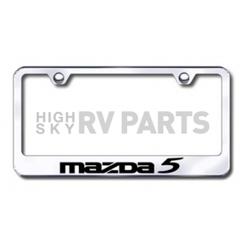 Automotive Gold License Plate Frame - Silver Stainless Steel - LFMZ5EC