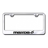 Automotive Gold License Plate Frame - Silver Stainless Steel - LFMZ6EC