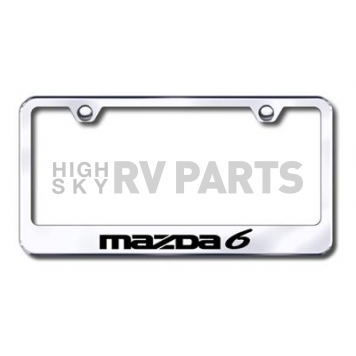 Automotive Gold License Plate Frame - Silver Stainless Steel - LFMZ6EC