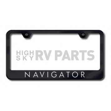 Automotive Gold License Plate Frame - Black Stainless Steel - LFNAVEB