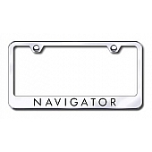 Automotive Gold License Plate Frame - Silver Stainless Steel - LFNAVEC