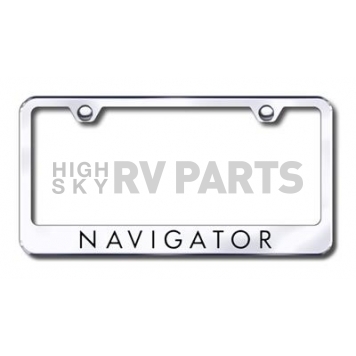Automotive Gold License Plate Frame - Silver Stainless Steel - LFNAVEC