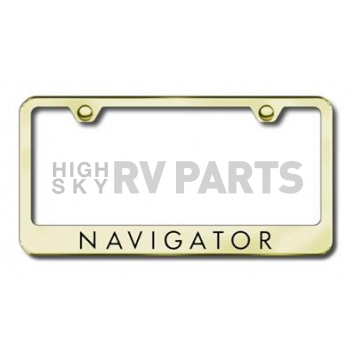 Automotive Gold License Plate Frame - Gold Stainless Steel - LFNAVEG