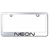 Automotive Gold License Plate Frame - Silver Stainless Steel - LFNEOEC