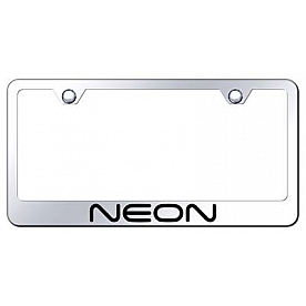 Automotive Gold License Plate Frame - Silver Stainless Steel - LFNEOEC