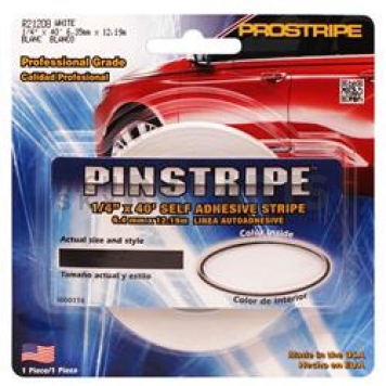 Trimbrite Pinstripe Tape - Single Solid Stripe Vinyl White - R21208