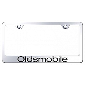 Automotive Gold License Plate Frame - Silver Stainless Steel - LFOLDEC