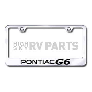 Automotive Gold License Plate Frame - Silver Stainless Steel - LFPG6EC