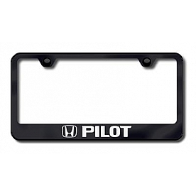 Automotive Gold License Plate Frame - Black Stainless Steel - LFPILEB