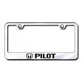 Automotive Gold License Plate Frame - Silver Stainless Steel - LFPILEC