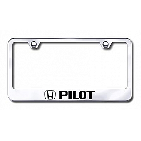 Automotive Gold License Plate Frame - Silver Stainless Steel - LFPILEC