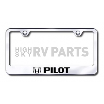 Automotive Gold License Plate Frame - Silver Stainless Steel - LFPILEC