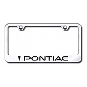 Automotive Gold License Plate Frame - Silver Stainless Steel - LFPONEC