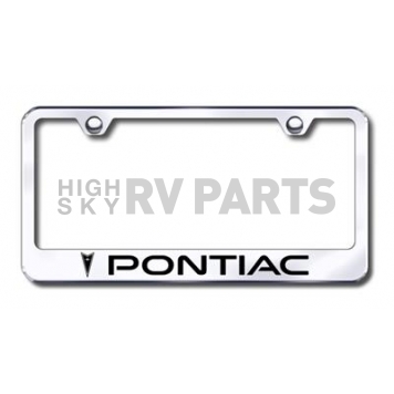Automotive Gold License Plate Frame - Silver Stainless Steel - LFPONEC