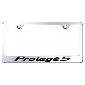 Automotive Gold License Plate Frame - Silver Stainless Steel - LFPR5EC