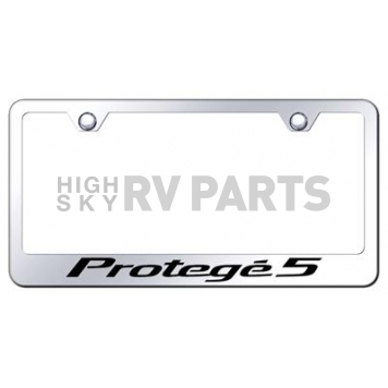 Automotive Gold License Plate Frame - Silver Stainless Steel - LFPR5EC