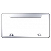 Automotive Gold License Plate Frame - Silver Stainless Steel - TF462C