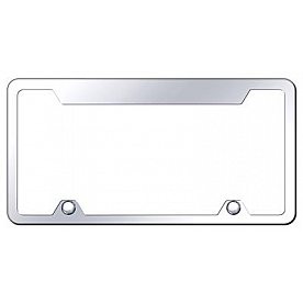 Automotive Gold License Plate Frame - Silver Stainless Steel - TF462C