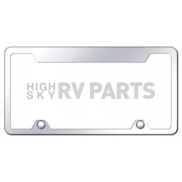 Automotive Gold License Plate Frame - Silver Stainless Steel - TF462C