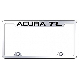 Automotive Gold License Plate Frame - Silver Stainless Steel - TFATLEC