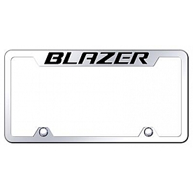 Automotive Gold License Plate Frame - Silver Stainless Steel - TFBLZEC