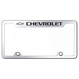 Automotive Gold License Plate Frame - Silver Stainless Steel - TFCHVEC