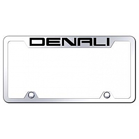 Automotive Gold License Plate Frame - Silver Stainless Steel - TFDENEC