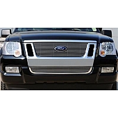T-Rex Truck Products Grille Insert - Horizontal Bar Rectangular Polished Aluminum - 21662